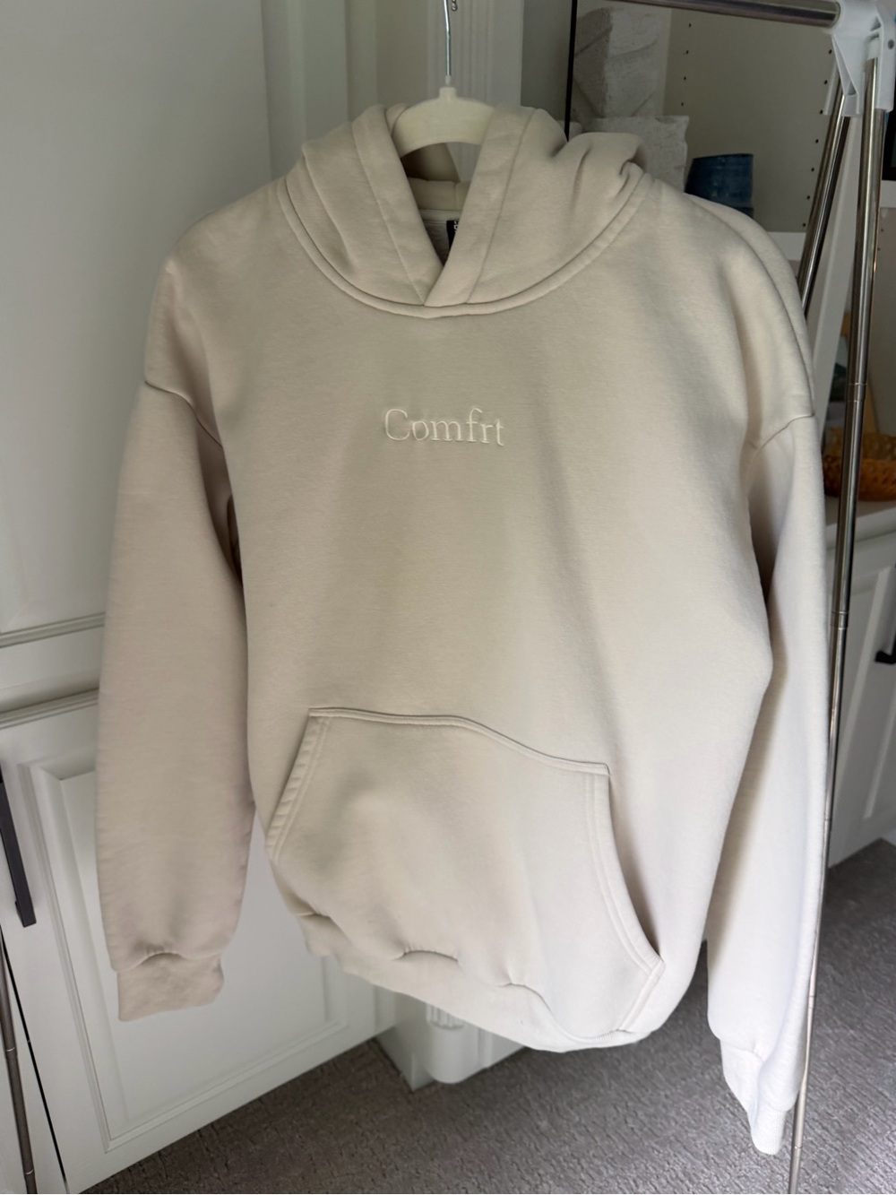 Comfrt Comfort Embroidered Cream Hoodie